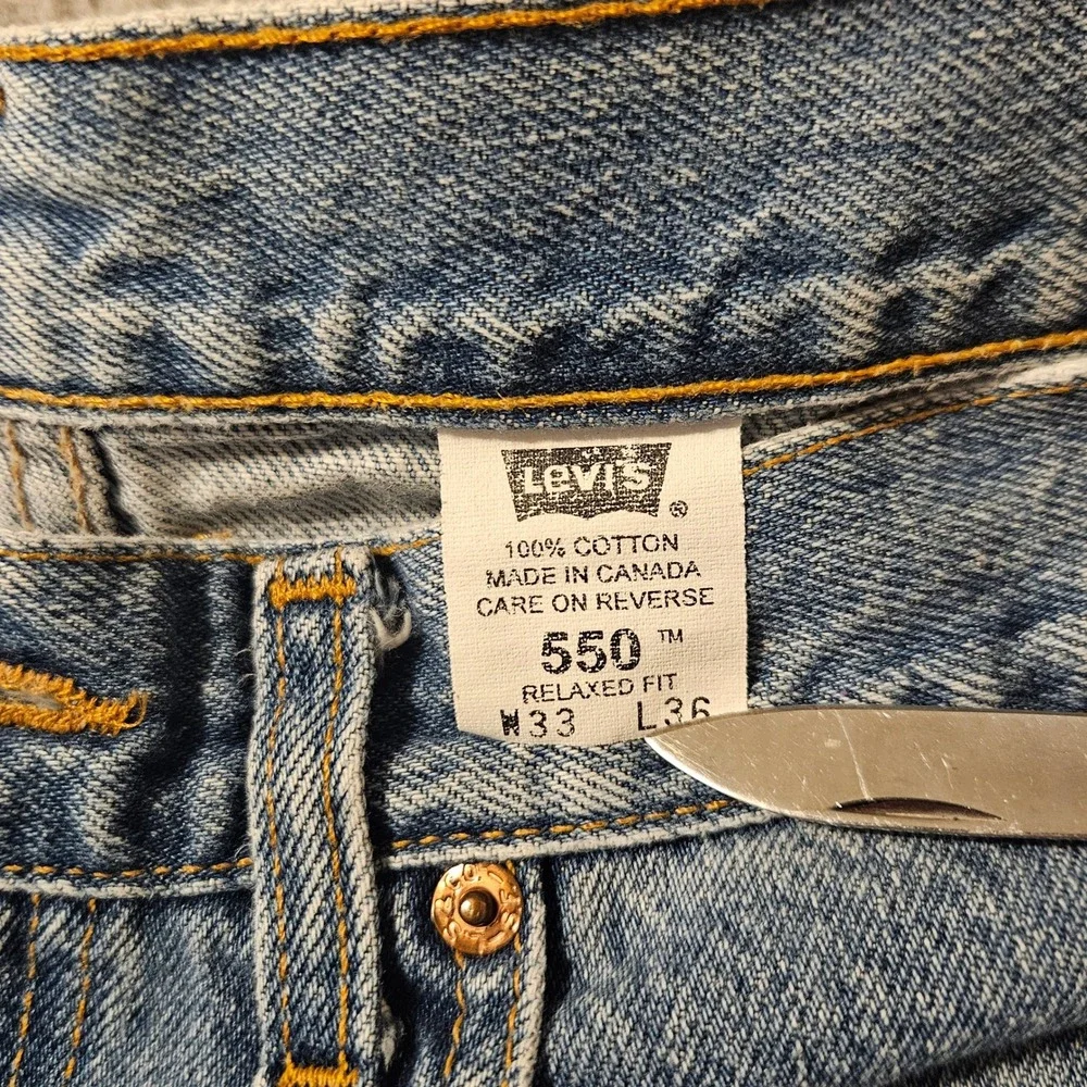 Vintage Levis 550 4891 Mens 33x36 Relaxed Fit Blue Denim Jeans Canada Made